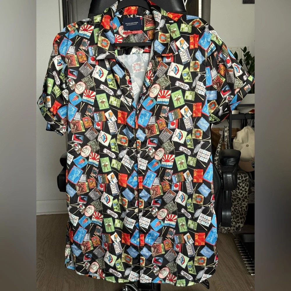 Scotch & Soda Multicolor Graphic Men's Shirt - Picture 1 of 3